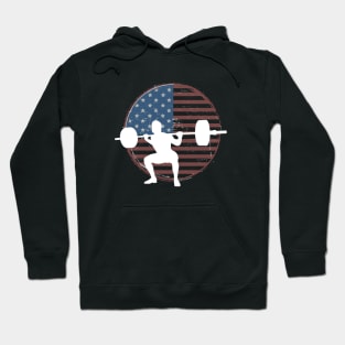 American Squat - Powerlifting American Flag Hoodie